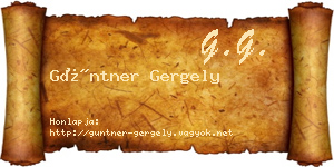 Güntner Gergely névjegykártya